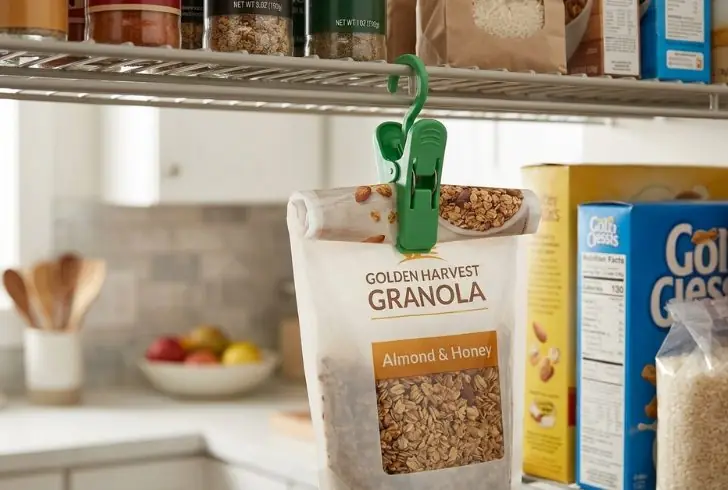 Simple hanger clip used in kitchen